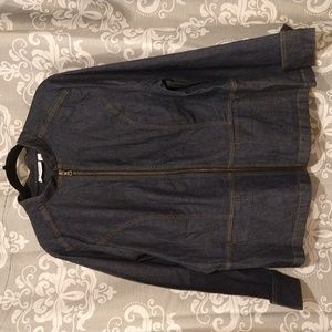 Denim & Co Lightweight Denim Zip Front Feminine & Stylish Jacket Sz XL